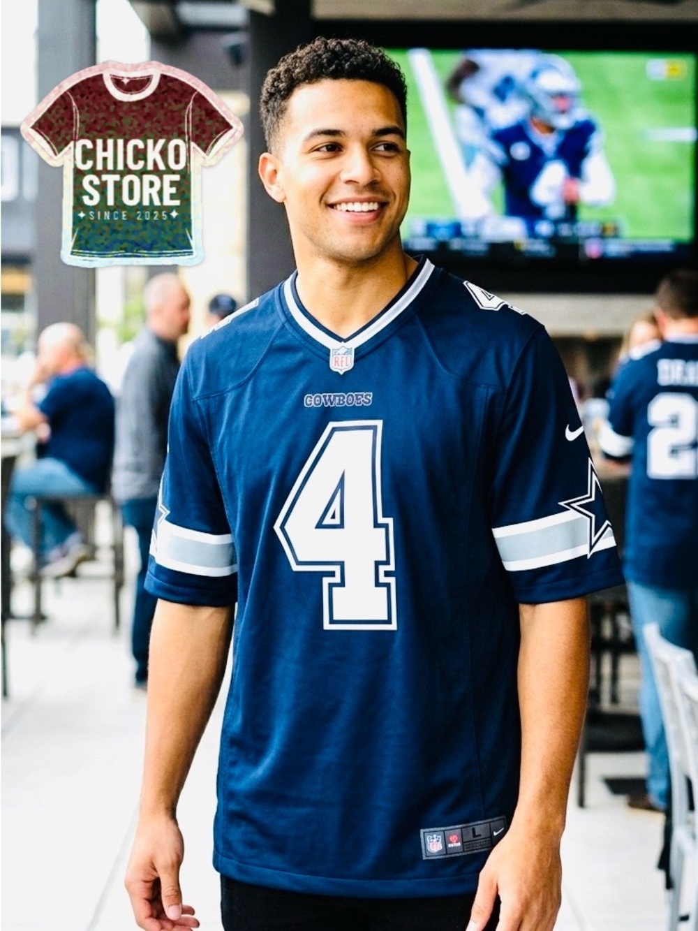 Nike NFL Dallas Cowboys Dak Prescott #4 On Field Jersey Navy Blue Men's Size L